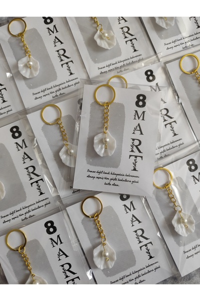 HediyelikAVM 8 March International Women's Day Gift 10 Pieces Keychain