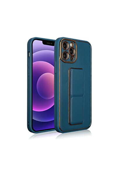 OEM iPhone 13 Pro Blue Kickstand Silicon Case