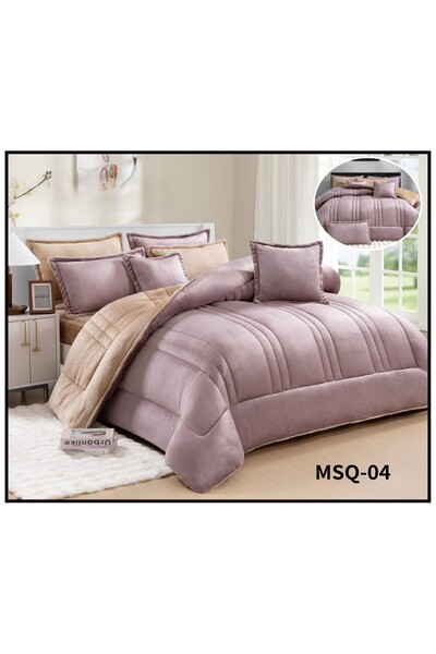 silk Winter bedspread, single and a half size, embossed, plain velvet faux fu...