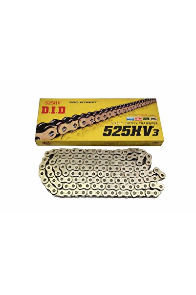 D.I.D DID 525 X-Ring V3 Gold Motosiklet Zinciri – MT-07, ER-6n, SV650 Uyumlu