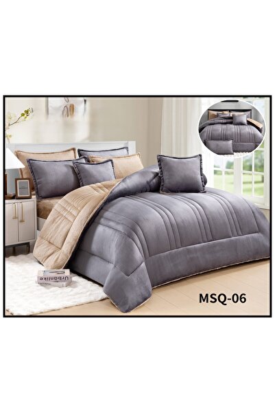 silk مفرش شتوي نفرين محفر سادة مخمل فرو ليشعرك بالدفئ 8قطع 240*220