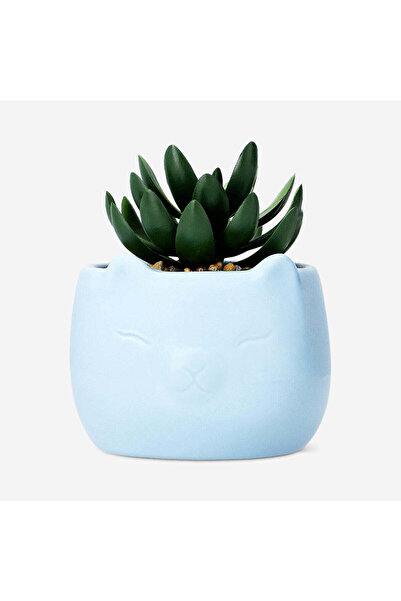 Flying Tiger Copenhagen Kedi Şeklinde Seramik Saksıda Yapay Bitki