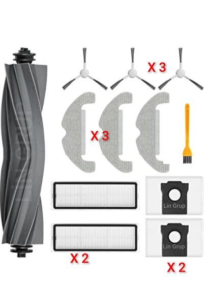 LİN GRUP Dream D10 Plus Gen 2 (RLL42SDA) Uyumlu Yedek mop fırça filtre seti