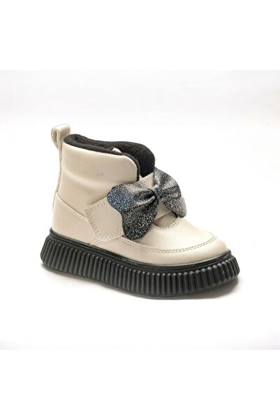 PATİK BEBE Girls' Comfortable and Wide-Footed Style Baby Boots with a Bow, In...