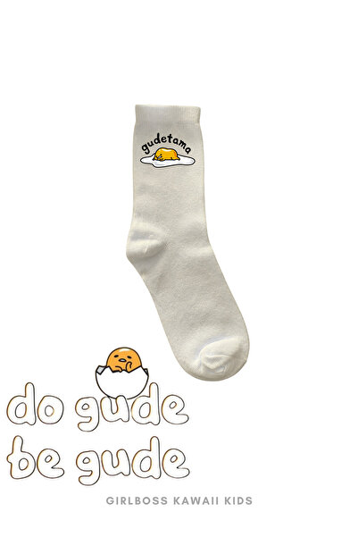 Girlboss Kawaii Gudetama White Socket Socks