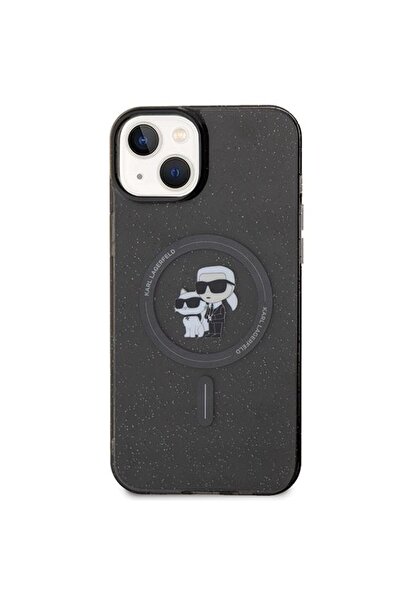Karl Lagerfeld iPhone 15 Glitter Magsafe Case - Black