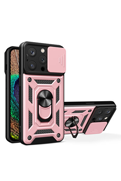 OEM iPhone 15 Pro Max Pink CamShield Case with Ring Stand