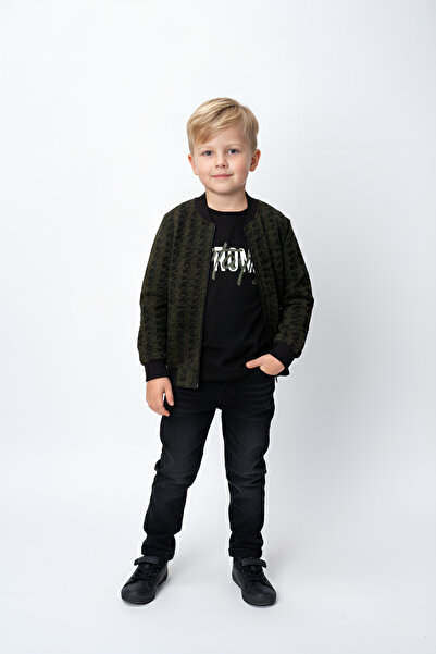 FURYATEX Boy's 3-Piece Set Cardigan T-Shirt and Jeans Combination