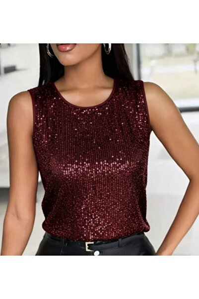 By Kul Design Γυναικεία μπλούζα με παγιέτες με λαιμόκοψη