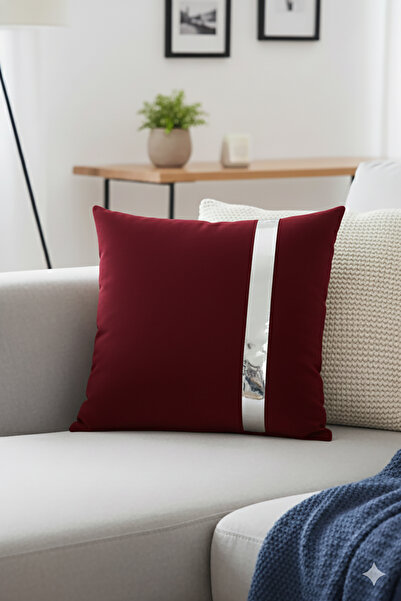 Nisahometeks Mirror Leather Stain-Resistant Throw Pillow and Cushion Cover