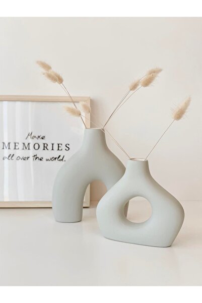 Hestia Home Set od 2 amorfne keramičke vaze, sive