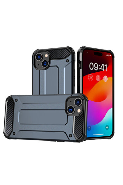 OEM Rugged Hybrid Armor Case for iPhone 15 Plus Blue