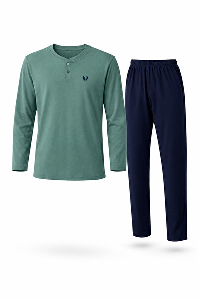 Mutlu City Men's Interlock Comfortable Fit Simple Model Crew Neck Cotton Paja...