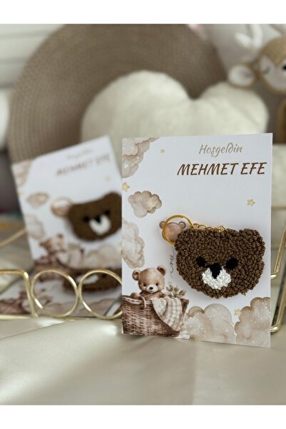 Puffybaby Punch Ayıcık Suratı Hediyelik Anahtarlık - Yenidoğan Bebek Hediyeli...