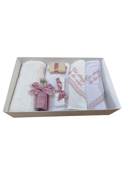 OBSIDION Σετ βάπτισης 7 τεμαχίων, κεντητό, ΕΙΔΙΚΟ - ροζ της σκόνης