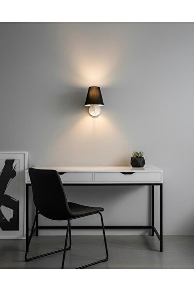 BİAVİZE Black Stylish Modern White Chrome Wall Sconce