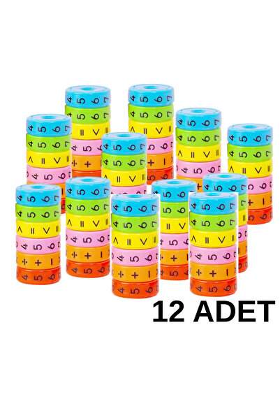 UĞURDAN Matematik İşlem Küpü Eğitici Oyuncak Zeka Küpü 12 Adet - Karne Hediyesi