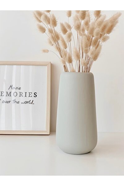 Hestia Home Κυλινδρικό Κεραμικό Βάζο Γκρι