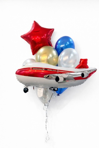 Parti Partiden Doğum Günü Balon Konsepti Uçaklı Balon Konsepti Folyo Balon