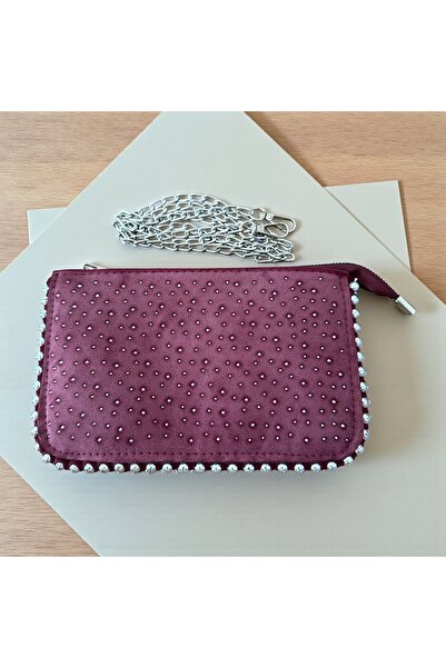 Gözde Mağazacılık Women's Shoulder Bag with Chain Strap, Stone Detail, Black ...