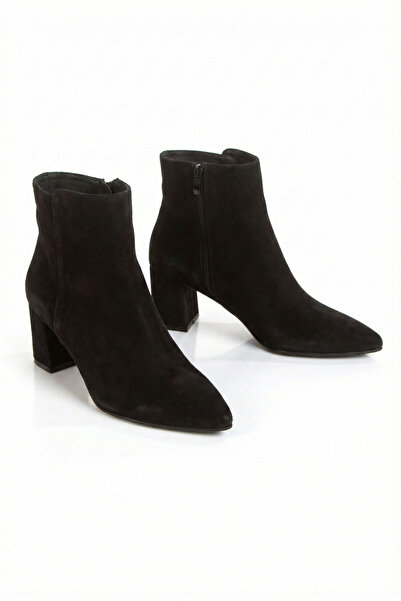 elvinshoes حذاء نسائي من الجلد الطبيعي الفيكتوري باللون الأسود من جلد الغزال ...