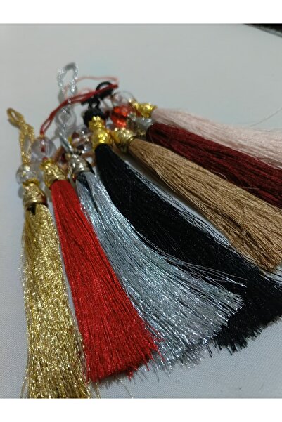 ULUPAMİR 7 Renk Boncuk Detaylı Simli Parlak Püskül