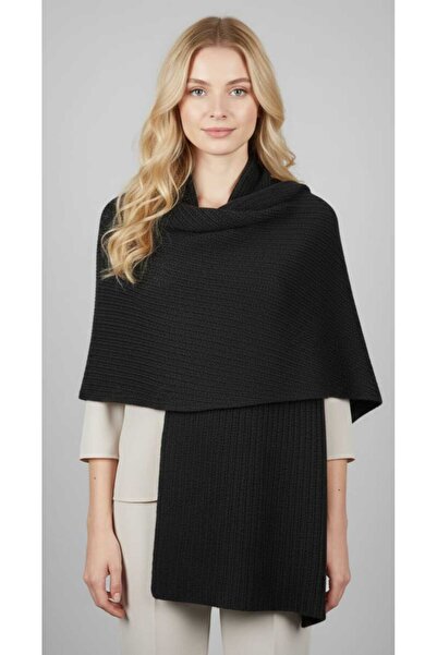 Cebe Thick Plain Soft Fleece-Lined Knitwear Shoulder Shawl – Stylish and Comf...