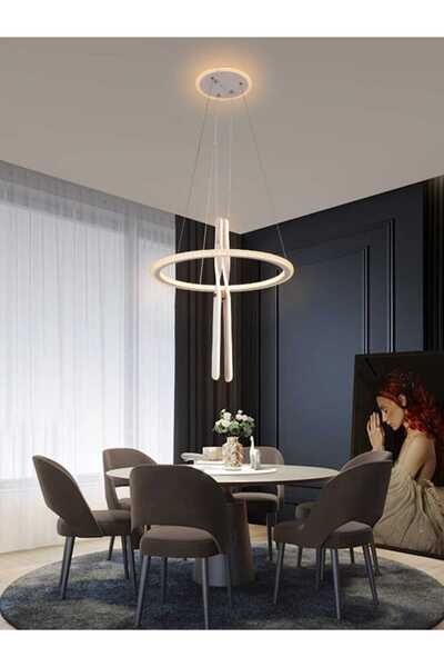 best power Modern LED Acrylic Chandelier 6850 with 3 Lighting Levels, 50W Pow...