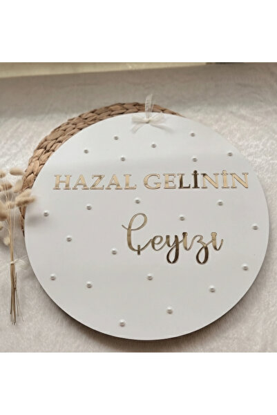 PAŞAOĞLU PLEKSİ GELİN ÇEYİZİ KAPI SÜSÜ GOLD VE GÜMÜŞ PLEKSİ İNCİ DETAYLI