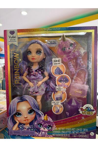 RainbowHigh violet wıllow raınbow hıgh elbiseli bebek 7 li paket içeriği slım...