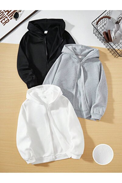 rocassi Hanorac cu fermoar cu 3 fire, 3-PIESE Ka cu glugă