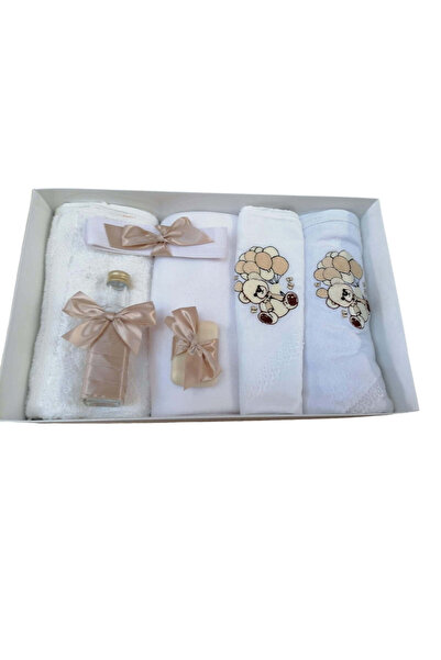 OBSIDION Set trusou botez brodat 7 piese SPECIAL - gold Teddy