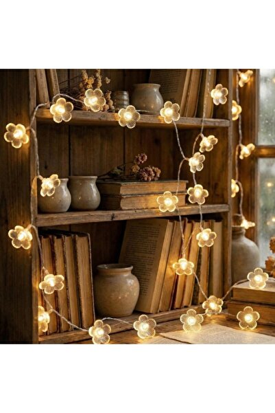 Gusion Çiçek Tasarımlı 20 LED USB Aydınlatma Yatak Odası, Salon, Balkon, Vitr...