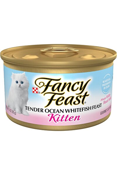Fancy Feast طعام القطط الرطب بورينا كيتن تندر أوشن وايتفيش فيست