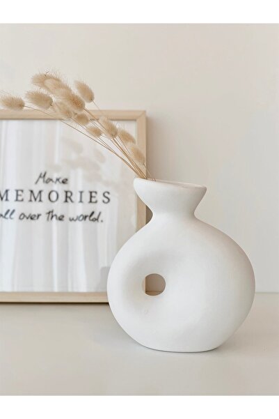 Hestia Home Διάτρητο Κεραμικό Βάζο Λευκό