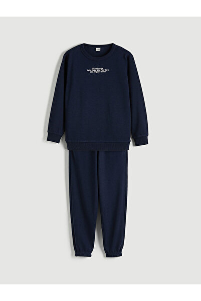 LC Waikiki Σετ αθλητικής φόρμας για αγόρια LCW Kids Navy Blue με τύπωμα