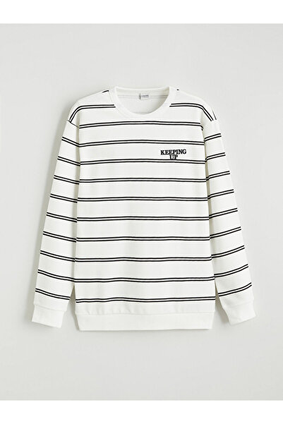 LC Waikiki Black Striped Boy's Sweatshirt