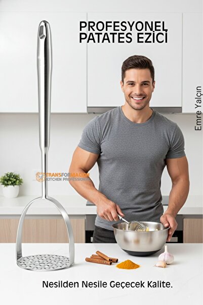 Transformacion 304 Stainless Steel Luxury Potato Masher - 34 cm Professional ...