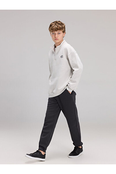 LC Waikiki Beige Printed Boys' Sweatshirt and Sweatpants