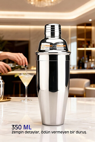 Transformacion 350 ml Inox Shaker - Cocktail Mixing Cup with Strainer Bar Sha...
