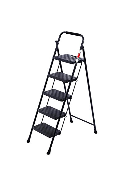 AyrStore 51405 Stepla Geniş 5 Basamaklı Katlanır Merdiven Eurotower Siyah