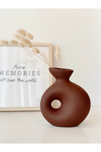 Hestia Home Vază ceramică perforată roșu-maro