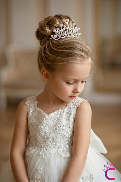 Cinderella Дівчача принцеса з гребінцем, перлиною, цирконом, шпилькою для вол...