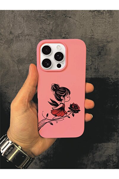 ALYACEPSTORE CASE حافظة آيفون 16 برو المتوافقة بنمط الجنية الوردية