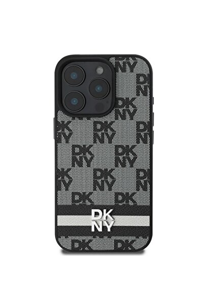 Dkny Checkered iPhone 16 Pro Case - Black Stripes