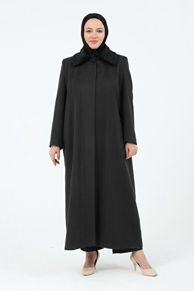 GLR&GYM BENGÜL KADIN BÜYÜK BEDEN ASTARLI TESETTÜR KAŞE MANTO