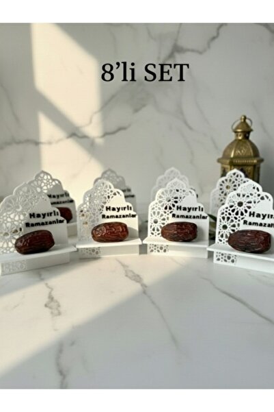 tekmation 8'li "Hayırlı Ramazanlar" Hurma Standı Seti, Hurma Sunum Seti, Hurm...