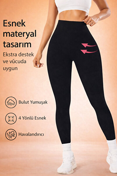 zalfe Yüksek Esnekliğe Sahip Şekillendirici Kadın Tayt - Vücuda Tam Oturur, T...