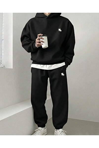 LELVANİ Men's Custom Horse Icon Hoodie Tracksuit