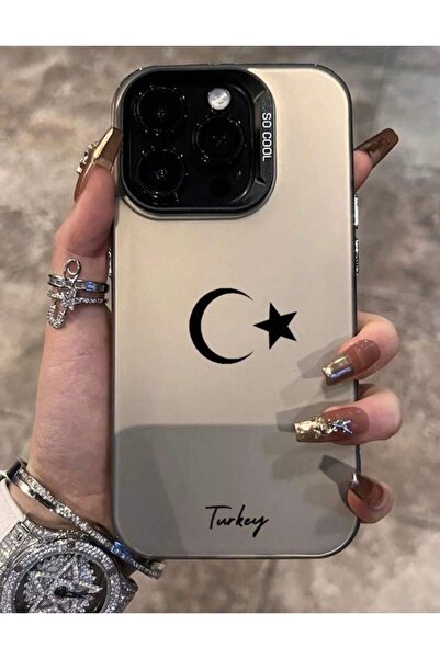 AVES İPHONE 13-14 Uyumlu Kamera Koruma Çıkıntılı Ay Yıldızlı Türk Bayrağı Bas...